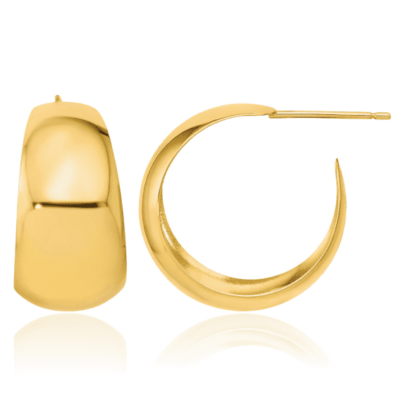 10K Solid Yellow Gold Hoop Earrings