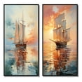 thumbnail image 2 of Designart "Sailboat delicate Waters II" Boat Sailing Framed Wall Art Set Of 2 - Multi-Color Transportation Gallery Wall Frame Set For Home Decor, 2 of 7