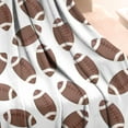 thumbnail image 2 of Brown Footballs Pattern Blanket,Comfortable Soft Lamb Wool Throw Blanket,All Season,Warm Lightweight Blankets for Sofa Bed Couch Living Room Chair,50"x60", 2 of 4