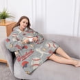 thumbnail image 5 of Oversized Wearable Blanket Hoodie,Baseball Silhouette Pattern Sherpa Blanket Hoodie with Super Pockets,Super Warm Fuzzy Pullover for Women & Men, 5 of 6