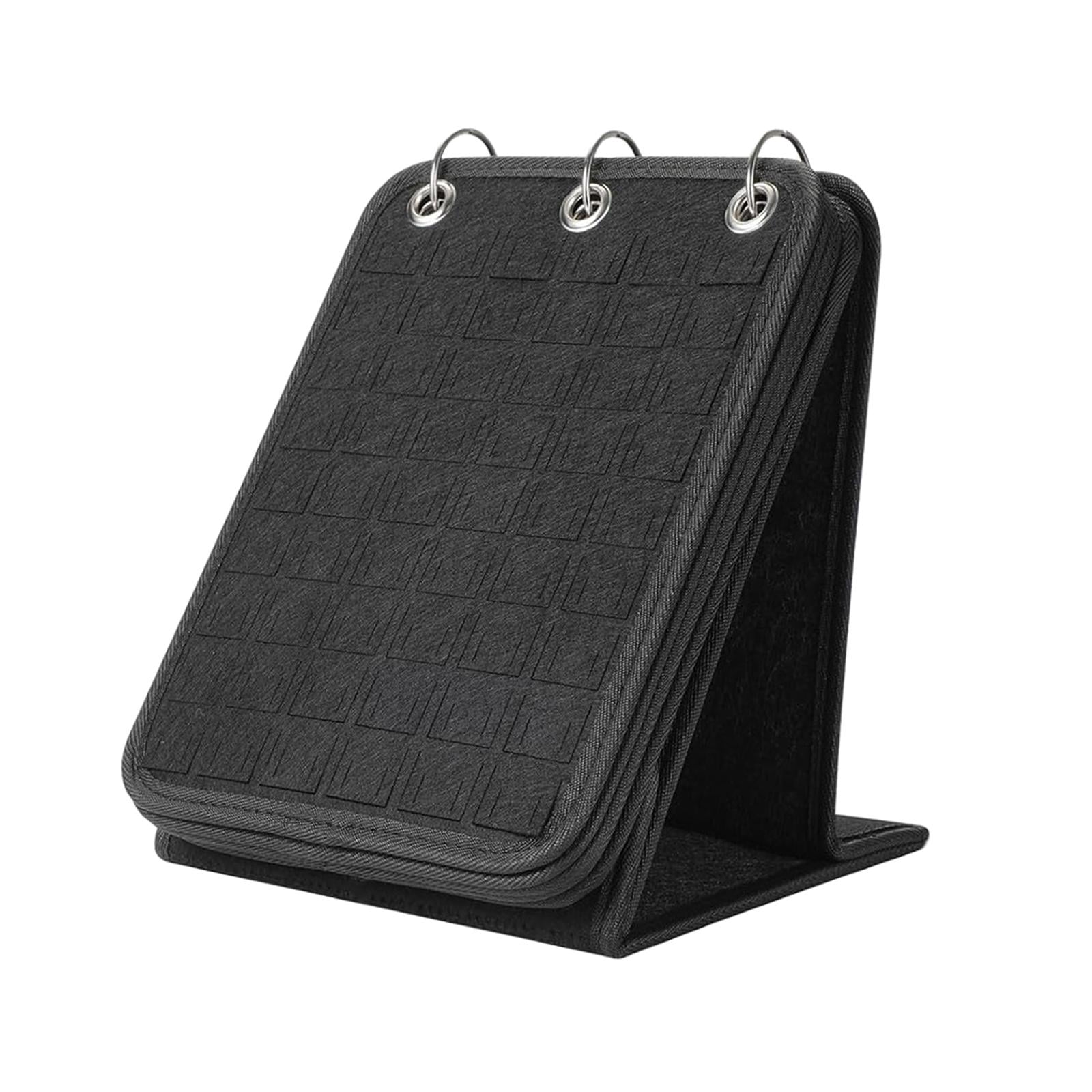 Sharplace Lapel Pin Holder, Lapel Pin Collection, Storage Calendar Stand with 5 Pages, Brooch Pin Organizer for Table Jewelry Accessories Black
