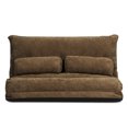 thumbnail image 1 of Gymax Floor Sofa Bed 6-Position Adjustable Sleeper Lounge Couch with 2 Pillows Coffee, 1 of 10