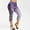 Purple, variant on FAMTKT Women's Capri Leggings Denim Print Leggings Casual High Waist Stretchy Tight Pants Running Sports Bottoms Yoga Pants Casual Cropped Leg Pants