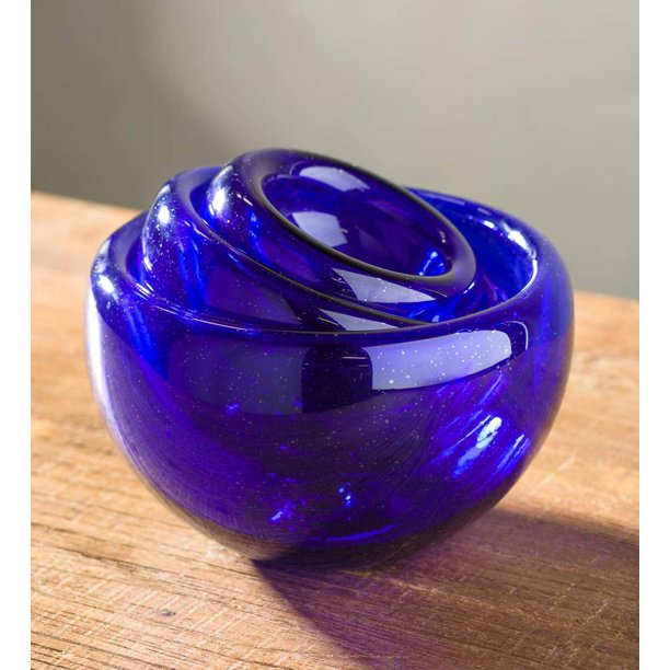 Stacking Recycled Glass Bowls, Set of 3, Blue