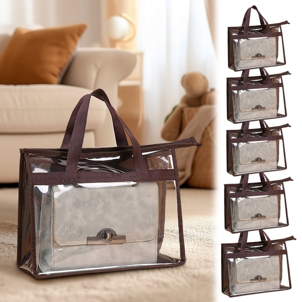 Funda transparente de PVC para guardar bolso: organizador de armario colgante con respaldo no tejido, resistente al polvo y al agua, 5 tallas (S, M, L, XL, XXL)
