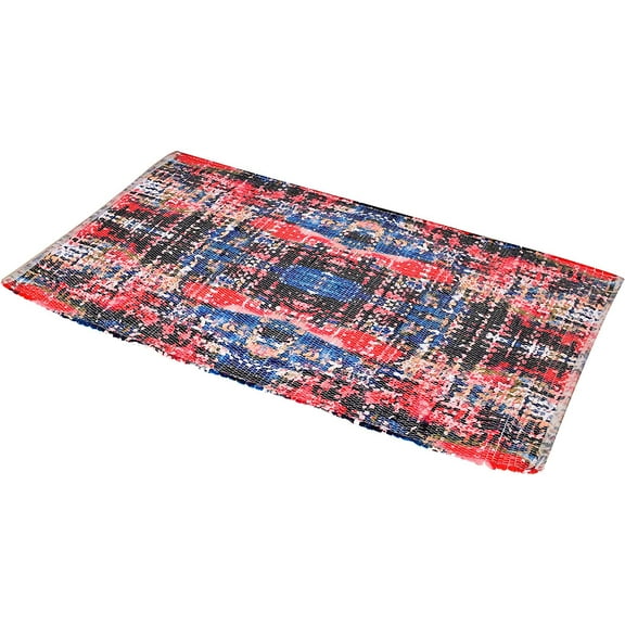 MystiqueDecors Cotton Abstract 27 x 45" Doormat Rug Multicolor for Bathroom Kitchen Entry Office