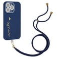 thumbnail image 6 of TECH CIRCLE Crossbody Phone Case Fit iPhone 13 Pro Max 6.7 inch,Golden Heart Pattern Shockproof Camera Lens Film Protection Soft Silicone TPU with Lanyard Back Cover.For iPhone 13 Pro Max,Darkblue, 6 of 6