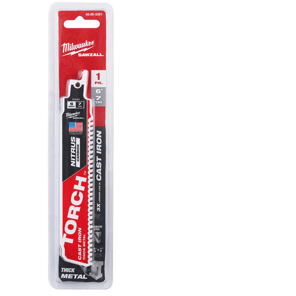 Milwaukee 48-00-5261 6" 7TPI The TORCH Nitrus Carbide Blade 48-00