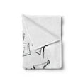 thumbnail image 2 of Movie Theater Soft Flannel Fleece Throw Blanket, Sketchy Movie Set in Black and White Entertainment Industry Media TV, Cozy Plush for Indoor and Outdoor Use, 50" x 70", Black White, by Ambesonne, 2 of 5