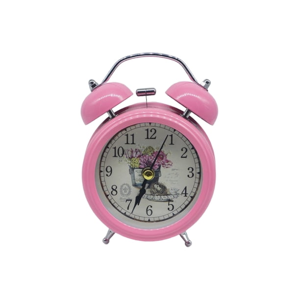 Reloj despertador de Metal Inteprter doble campana Rosa HA082568-02