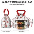 thumbnail image 5 of Pioneer Flower Floral Print Pattern Drawstring Lunch Bag Women - Drawstring Lunch Bag Insulated for Work Office - Stain-Resistant Large Lunchbags for Women with Multi-Pockets, 5 of 6