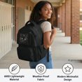 thumbnail image 4 of Chririnla Breathable Daypack for Elementary Commute, 600D Polyester Compartments Zaino per ragazze, Black Cat Portrait, 4 of 10