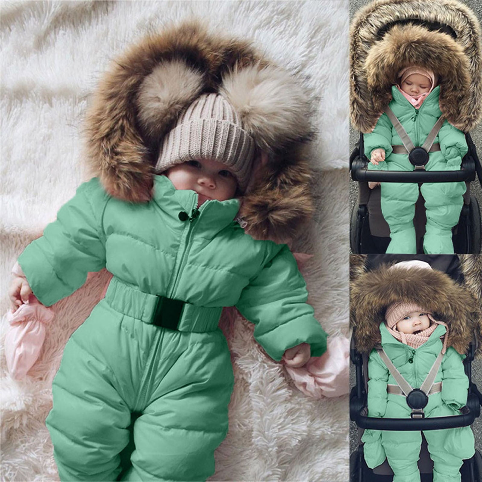 Baby Girls Snow Suits Winter Outwear Romper for Infant Coat Long Sleeve Windproof Cute Newborn Boy Outfits 18-24 Months