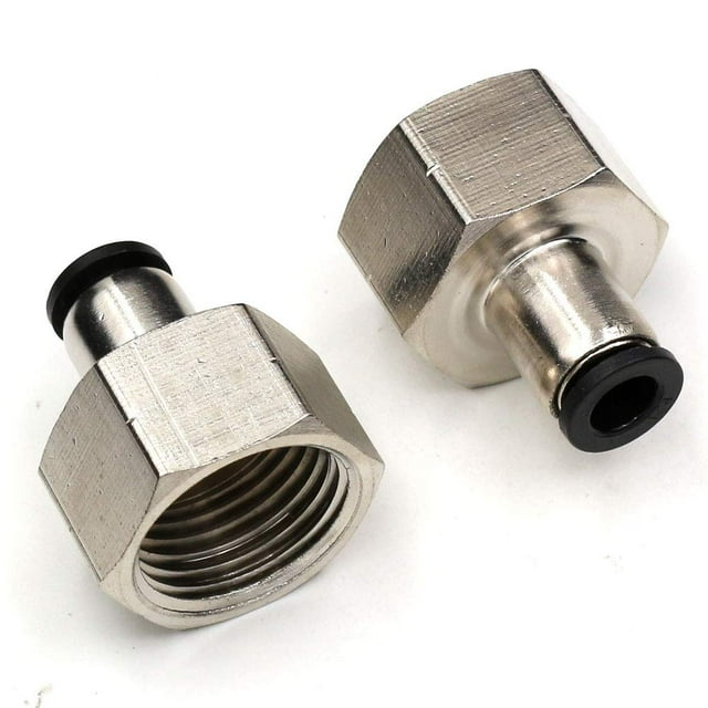 1/4 OD Tubing Push to Connect Fittings 1/2 Inch Npt Female Air Fittings PCF Air Lines Push Fittings Quick Connect Air Hose Fittings Pneumatic Fittings Push in Connectors Push Lock Fittings 2Packs