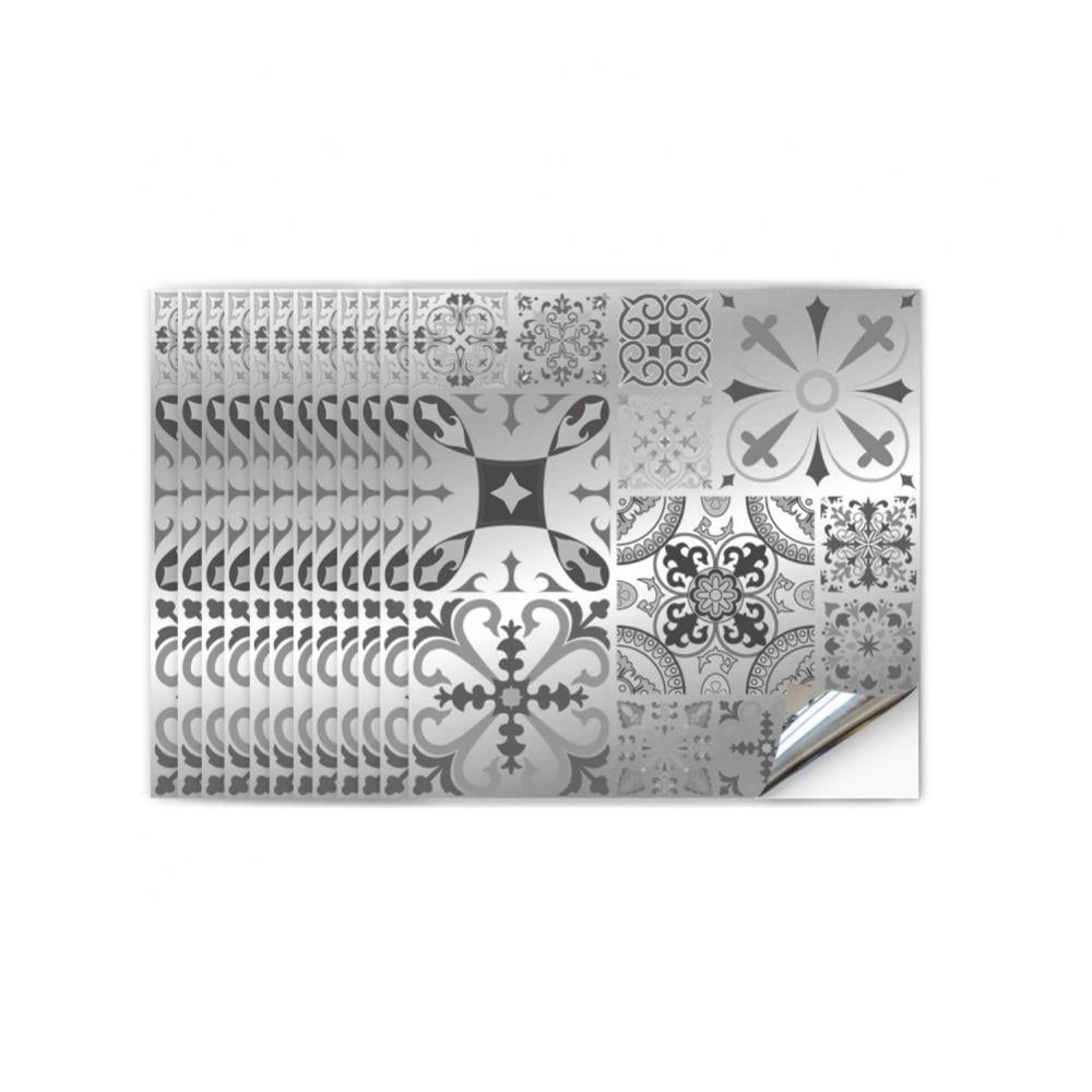 Naturalour 12Pcs Tile Wall Stickers Kitchen And Bathroom Backsplash