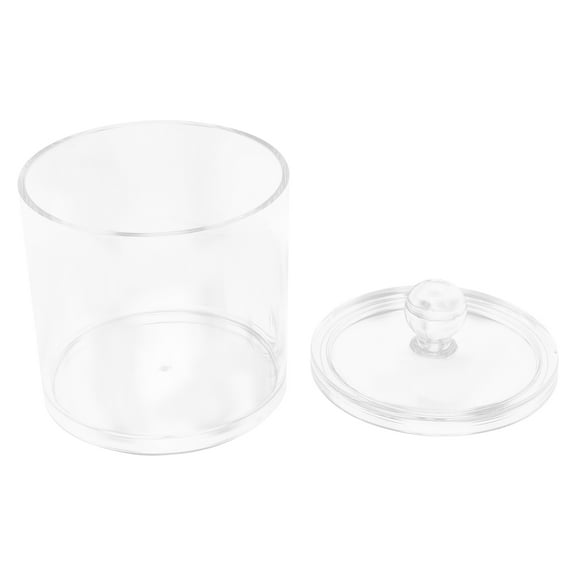 USHOBE 1Pack Cotton Swab Case Acrylic Bathroom Containers Round 3.93X3.85X3.85in