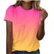thumbnail image 1 of Camisas de Manga Corta para las Mujeres Imprimir Cuello Redondo Blusa, Camiseta de Moda para Verano Y Primavera Casual, 1 of 5
