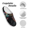 thumbnail image 5 of Lsque Colorful Plant Turtle A Pattern Womens Comfort Cotton on Scuff With Memory Foam and Anti-skid Sole Slipper-35/36, 5 of 7