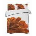 thumbnail image 2 of Burnt Orange Twin Size Down Alternative Comforter, Lightweight Comforter Quilt Bedding Set with Pillow Shams Sparkle Gold Stained Floral Flower Art All Seasons Bed Comforter Duvet Insert 68"x86", 2 of 7