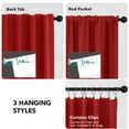 thumbnail image 6 of Deconovo True Red Blackout Curtains for Kitchen Back Tab and Rod Pocket Curtain Panels Window Treatments 38x45 inch 2 Panels, 6 of 7