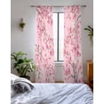 thumbnail image 3 of Spring Peaches Sheer Curtains 84 Inch Length 2 Panels Set for Living Room/Bedroom, Botanical Blossom Flowers Branches Kitchen Curtains Grommet Semi-Sheer Curtains Drapes Window Treatments 52"x84"x2, 3 of 7