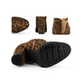 thumbnail image 2 of Unique Bargains Women's Platform Chunky High Heels Chelsea Boots Leopard (Size 7.5), 2 of 5