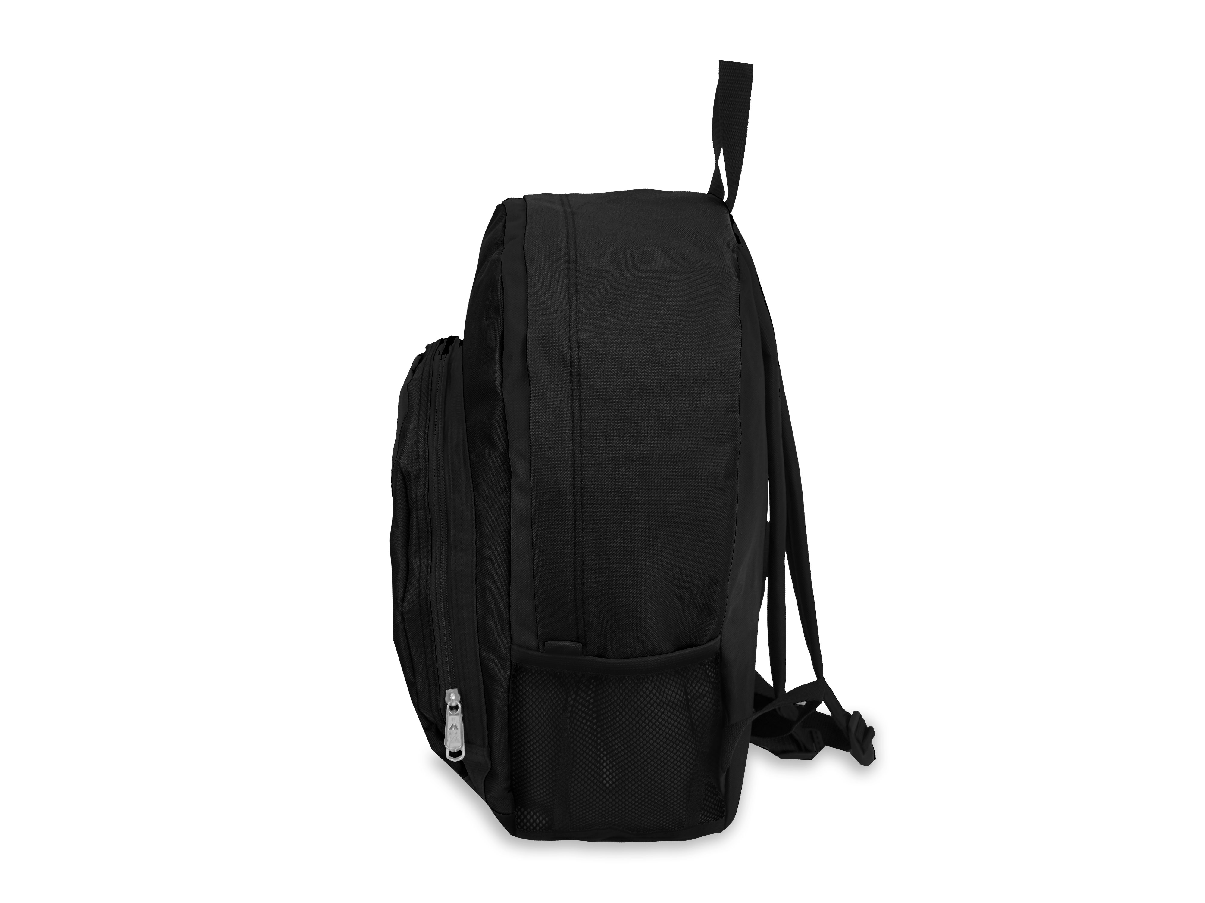 Everest Unisex Backpack with Front and Side Pockets, Black - image 4 of 4