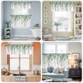 thumbnail image 3 of Kitchen Window Curtains Valance and Tier Set, Gradient Green Eucalyptus Leaves Rod Pocket Tier Curtains and Valance 3 Piece Set, Watercolor Botanical Window Treatment for Bedroom Living Room, 3 of 9