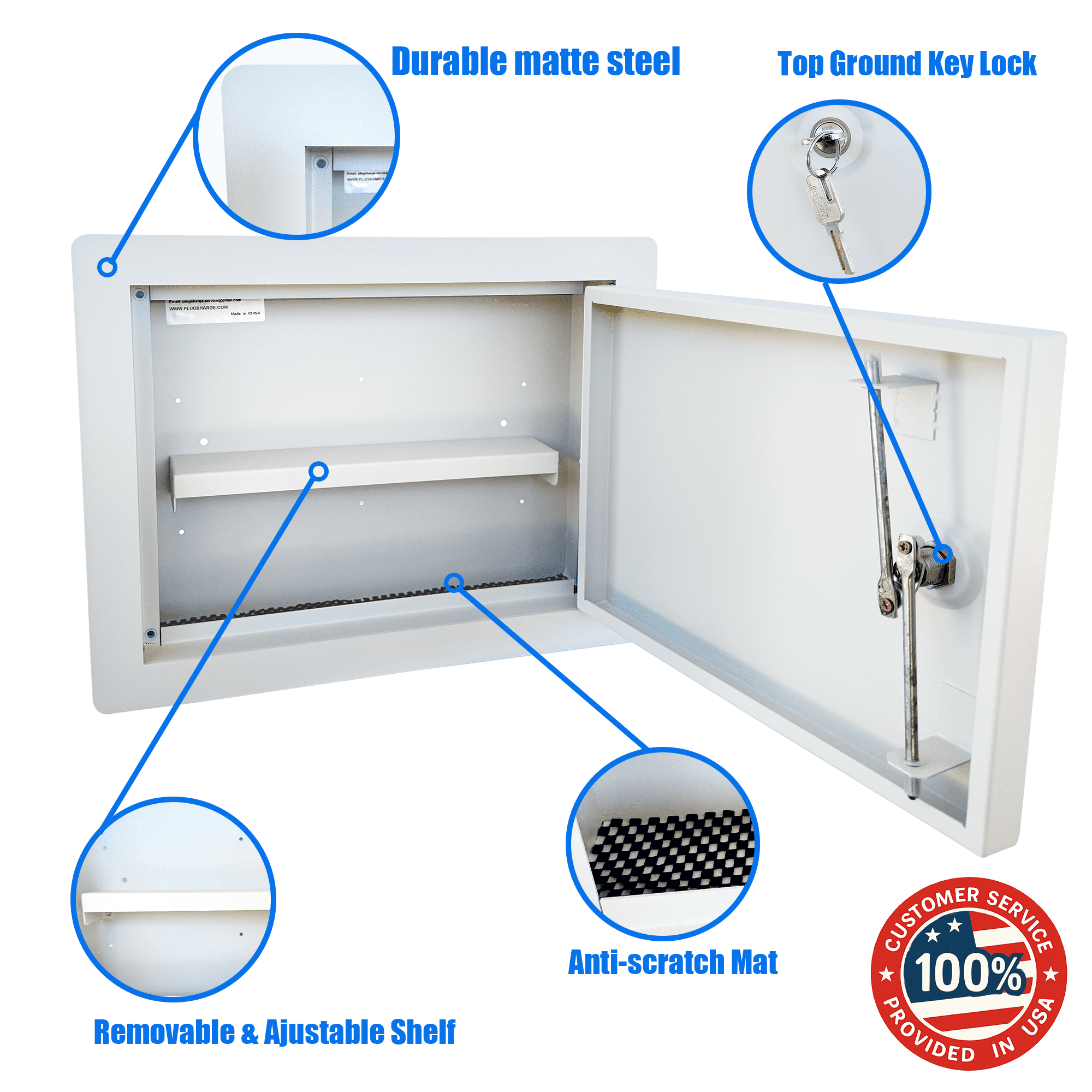 In-Wall Safe with Key Lock – Heavy-Duty Steel Lockable Hidden Wall Compartment for Secure Storage, Wall Safe Box for Jewelry, Cash, and Documents – 15.75-Inch Exterior Width, White