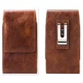 thumbnail image 5 of GW USA Holster Case for Samsung Galaxy S24 FE 6.8 inch Universal Leather Pouch [Metal Belt Clip] Phone Holster Belt Clip Case - Brown, 5 of 6