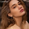 thumbnail image 2 of LUNVKY 18K Gold Plated Hoop Earrings for Women Lightweight Hypoallergenic Large Big Chunky Post 50mm Earrings Birthday Graduation Mothers Day Jewelry Gifts Her Mom Girlfriend Wife Adults Ideas, 2 of 6