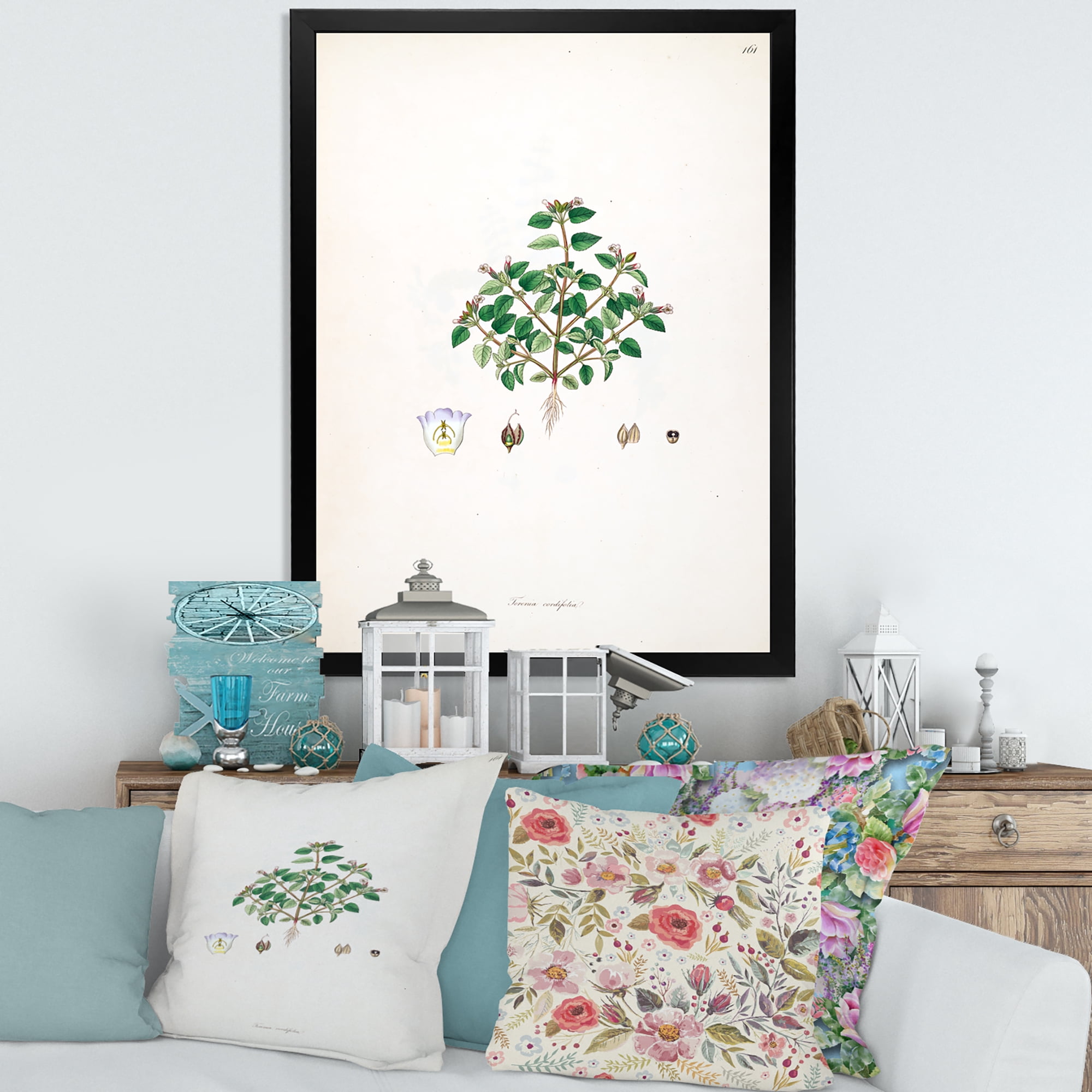 Designart 'Ancient Plant Life XIII' Farmhouse Framed Art Print