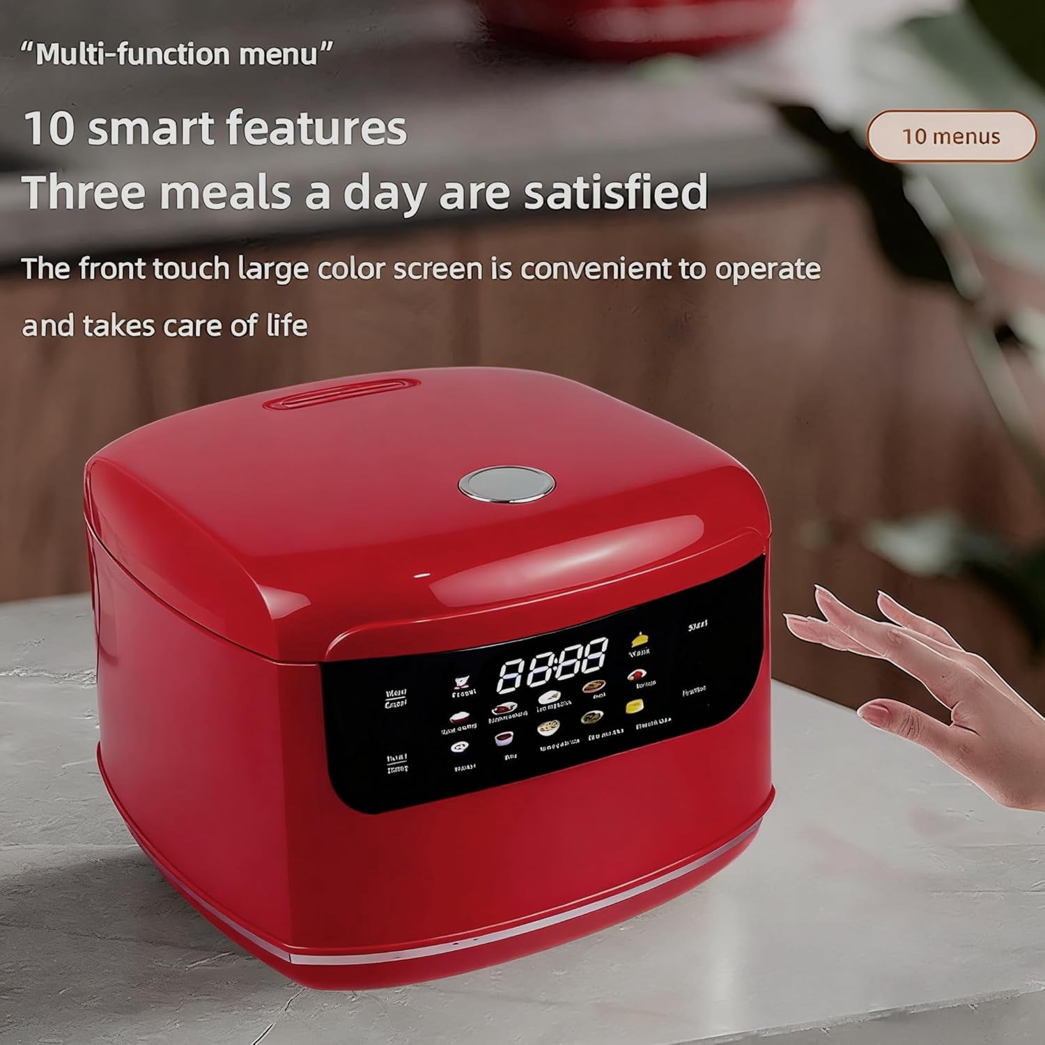 Rice Cooker 2L  Portable with 10 Functions, 400W Fast Cooking, Non-Stick Pot, 24H Timer for Dorms and Camping