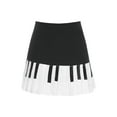 thumbnail image 2 of Raenseen Jupe Mini Piano pour Femmes Y2k Tendance Harajuku Noir Blanc Jupe Courte à Empiècements Noir M/2, 2 of 6