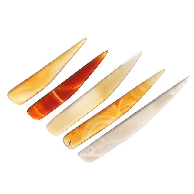 EeaseMX 5 bruñidores de ágata natural, cortadores de pulido, herramientas para hacer joyas, patrones mixtos