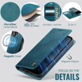 thumbnail image 5 of CaseMe Wallet Case for iPhone 17 Compatible with Magsafe, 2-in-1 PU Leather【RFID Blocking】Flip Card Holder Stand Shockproof Magnetic Detachable Cover for iPhone 17 6.3",Blue,For iPhone 17, 5 of 10