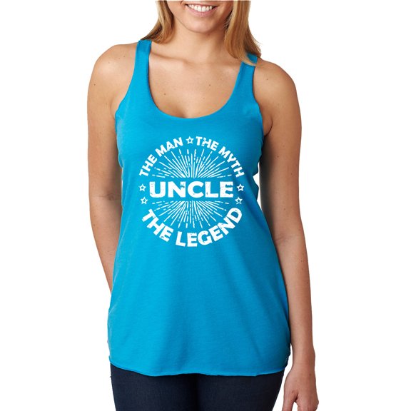 Wild Bobby, Uncle Man Myth Legend Funny Dad Uncle Papa Granpa Dad Gift, Father's Day, Women Tri-Blend Racerback Tank Top, Vintage Turquoise, Medium