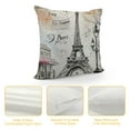 thumbnail image 4 of GOSMITH  Paris Throw Pillow Cushion Cover, Traditional Famous Parisian Elements Bonjour Croissan Coffee Eiffel Tower Print, Decorative Square Accent Pillow Case,  Black White, 4 of 5