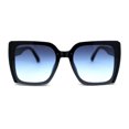 thumbnail image 2 of Womens 90s Designer Rectangle Butterfly Inset Lens Diva Sunglasses Black Blue, 2 of 4