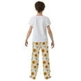 thumbnail image 5 of FORMRS Kids Pajama Pants with Pockets Size 6-8Y Boys Lounge Sleep Bottoms, Beige Sunflower Pattern, 5 of 8