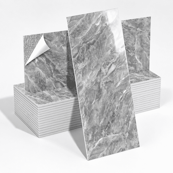 Rock Grey 23.6”x11.8“ 10Pack Peel and Stick Decorative Wall Panels