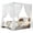 White, variant on 8-Piece Lace Canopy Bed Curtains, Sheer Elegant Bed Canopy Netting Panels for Queen & Full Size Beds, 39" x 79"