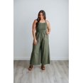 thumbnail image 3 of Brennan Smocked Jumpsuit - Dark Olive, 3 of 6