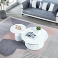 thumbnail image 4 of Miekor Furniture 2 Pieces White MDF Round Coffee Table Set for Living Room, Bedroom 00208, 4 of 9