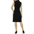 thumbnail image 3 of MODA NOVA Juniors Sleeveless Notched Lapel Double Breasted Belted Wear-to-Work Dress Blazer Midi Dresses, 3 of 5