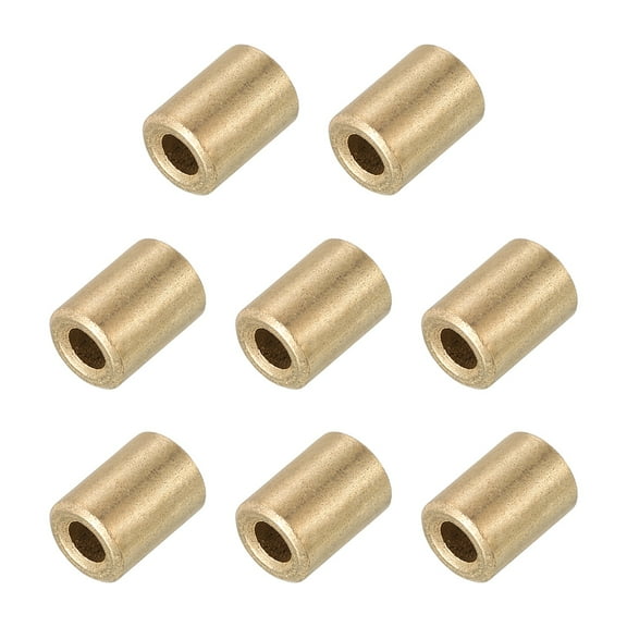 Uxcell Sleeve Bearings,5mm Bore x 8mm OD x 8mm Length Self-Lubricating Cast Brass Bushing Plain Shaft Bearings for Sliding Movements Parts of Machinery(Gold Tone, Pack of 8)
