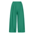 thumbnail image 6 of REALiKUN Women's Cotton Linen Baggy Pants Elastic High Waist Wide Leg Lantern Pants Casual Loose Trouser with Pockets, 6 of 7
