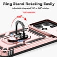 thumbnail image 5 of JBuwsdan For Moto G 2026 Case,For Moto G Play 2025 Case Built in Finger Ring Holder Kickstand,Heavy Duty Shockproof Full Body Protective Phone Cover - Rose Gold, 5 of 8