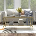 thumbnail image 5 of Furniture of America Anaheim Metal 1-Shelf Coffee Table in Gold Champagne, 5 of 7