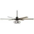 thumbnail image 6 of 72" Casa Vieja Industrial Indoor Ceiling Fan with LED 3-Light Remote Control Matte Black Oak Wood Cage Living Room Kitchen House, 6 of 8